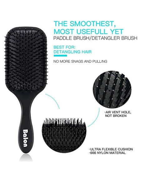 Set de 4 Cepillos Desenredantes Balon para Todo Tipo de Cabello Set de 4 Cepillos Desenredantes Balon para Todo Tipo de Cabello