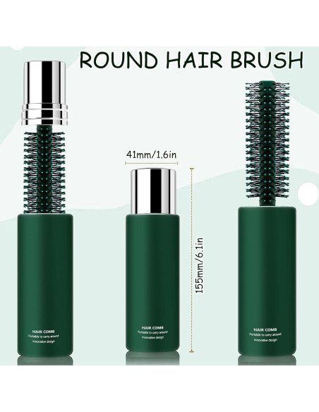 Cepillo Redondo de Viaje CANIPHA para Cabello Rizado y Liso Verde Cepillo Redondo de Viaje CANIPHA para Cabello Rizado y Liso Verde