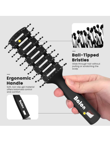 Cepillo Desenredante Balon para Todo Tipo de Cabello 21.7cm
