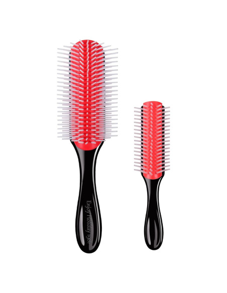 Cepillo para Cabello Rizado Enjoy Holiday 1981 2 PCS Rojo Cepillo para Cabello Rizado Enjoy Holiday 1981 2 PCS Rojo