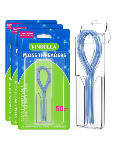 Hilos de Seda Dental VINSULLA para Brackets y Puentes - 50 Unidades