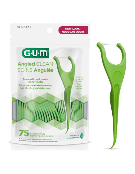 Palillos de Hilo Dental Angulados GUM 75 Unidades Sabor Menta Palillos de Hilo Dental Angulados GUM 75 Unidades Sabor Menta