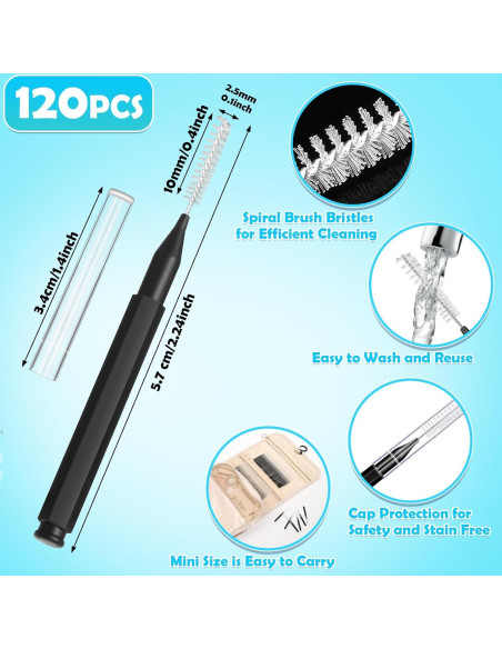 120 Cepillos Interdentales MAPVOLUT para Cuidado Oral Negro 120 Cepillos Interdentales MAPVOLUT para Cuidado Oral Negro