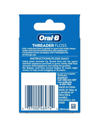 Hilo Dental Oral-B Glide con Enhebrador - Paquete de 4