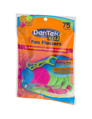 Palillos de Hilo Dental para Niños DenTek Sabor Fruta Silvestre 75 Unidades