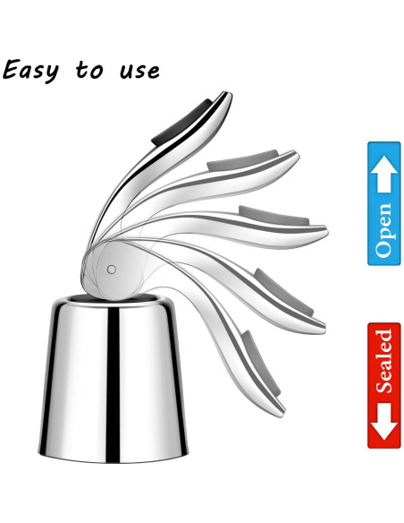 Juego de 2 Tapones de Vino ERHIRY Acero Inoxidable con Silicona Juego de 2 Tapones de Vino ERHIRY Acero Inoxidable con Silicona