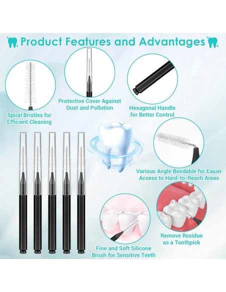 Lezmarket 300 Cepillos Interdentales para Brackets Negros Lezmarket 300 Cepillos Interdentales para Brackets Negros