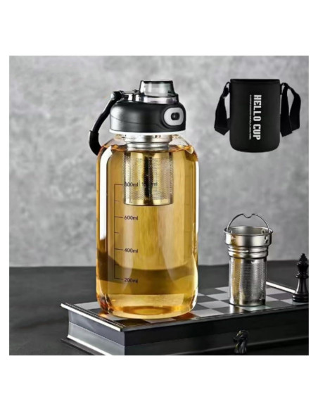 Botella de Té de Vidrio Borosilicato HOYUANSU 1.5L con Infusor Botella de Té de Vidrio Borosilicato HOYUANSU 1.5L con Infusor