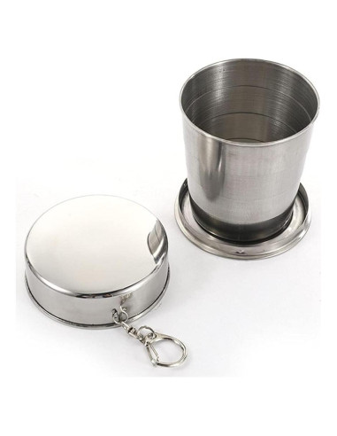 Taza Plegable de Acero Inoxidable Teensery 250ml con Llavero
