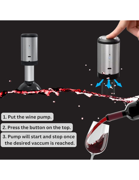 Tapón de Vino Eléctrico KUBEDIN con Bomba de Vacío Automática Tapón de Vino Eléctrico KUBEDIN con Bomba de Vacío Automática