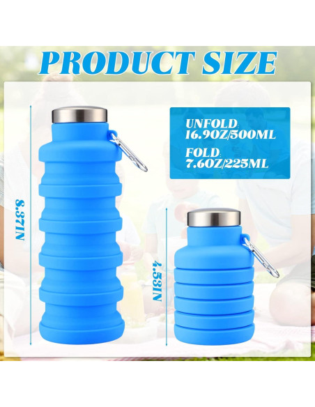 Botellas de Agua Plegables Lallisa 4 Pcs 0.5L Silicona Botellas de Agua Plegables Lallisa 4 Pcs 0.5L Silicona