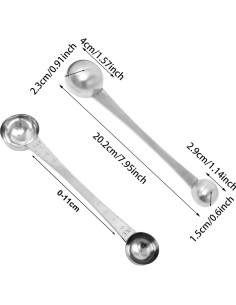 Cucharada Medidora de Acero Inoxidable Honbay Doble Cabeza 5ml y 15ml 2