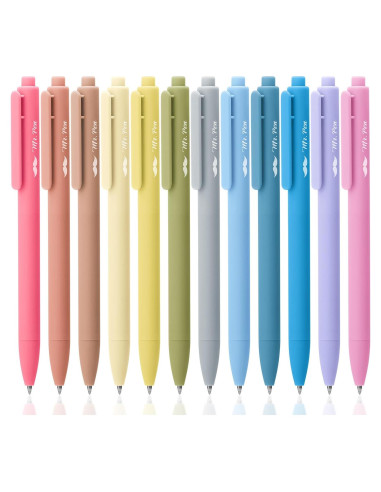 Bolígrafos de Gel Retráctiles Mr. Pen, Set de 12, Tinta Negra, Punta Fina 0.5mm