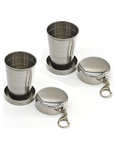 Taza Plegable de Acero Inoxidable Luzen 75ml - 2 Piezas