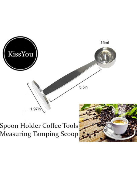 Cuchara de Café Prensador 2 en 1 KissYou Acero Inoxidable Cuchara de Café Prensador 2 en 1 KissYou Acero Inoxidable