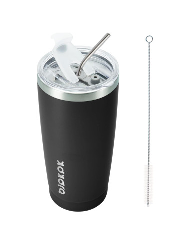 Vaso Térmico BJPKPK 20 oz Acero Inoxidable Negro Reutilizable