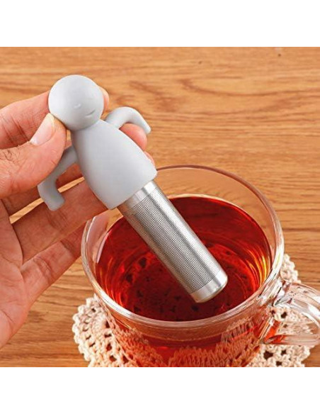 Infusor de Té Leden Acero Inoxidable con Mango de Silicona Gris Infusor de Té Leden Acero Inoxidable con Mango de Silicona Gris