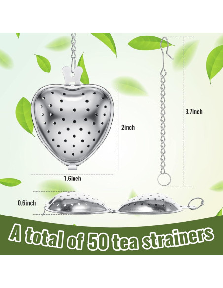 Infusores de Té de Acero Inoxidable Sumind 50 Pcs Corazón Infusores de Té de Acero Inoxidable Sumind 50 Pcs Corazón