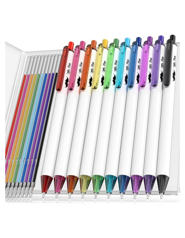 Bolígrafos de Gel Retráctiles Mr. Pen 0.7mm Arcoíris 10 Pzs