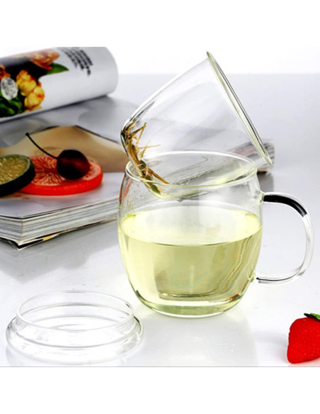 Taza de Té de Vidrio Bunhut con Infusor y Tapa 500ml Taza de Té de Vidrio Bunhut con Infusor y Tapa 500ml