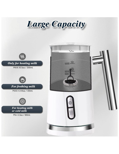 Espumador y Vaporizador de Leche Seydere 300ml 3 en 1 Blanco