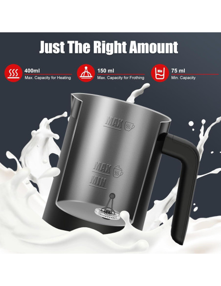 Espumador de Leche Ovetedot 400ml Eléctrico 4 en 1 Negro Espumador de Leche Ovetedot 400ml Eléctrico 4 en 1 Negro