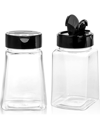 Tebery 24 Tarros de Plástico Transparentes para Especias 266ml