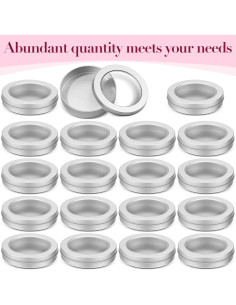 Latas de Metal Redondas TecUnite 4 oz con Tapa Transparente - 24 Piezas 2