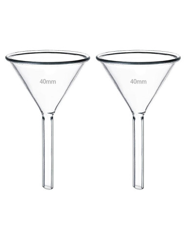 Juego de 2 embudos de vidrio HUAOU 40mm para laboratorio