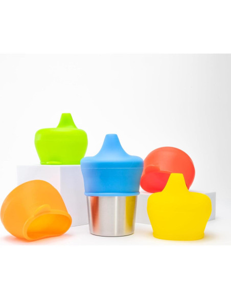 Tapas de Vaso de Silicona Healthy Sprouts - Paquete de 5 Unidades Tapas de Vaso de Silicona Healthy Sprouts - Paquete de 5 Unidades