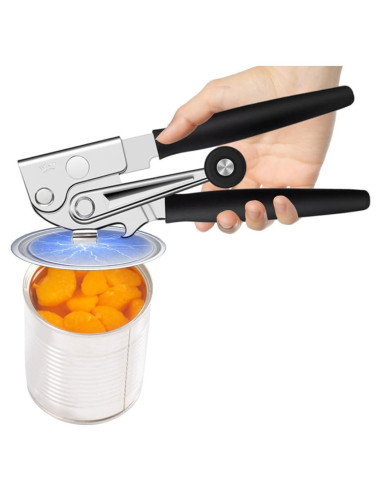 Abrelatas Manual NUFR de Acero Inoxidable con Manivela y Soporte