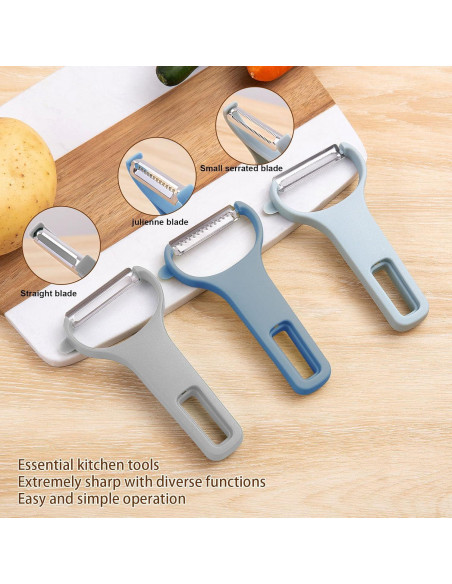 Set de 3 Peladores de Verduras XGIZMOO - Acero Inoxidable Set de 3 Peladores de Verduras XGIZMOO - Acero Inoxidable