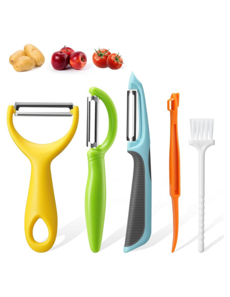 Juego de Peladores de Verduras Sopito - 5 Piezas Acero Inoxidable Juego de Peladores de Verduras Sopito - 5 Piezas Acero Inoxidable