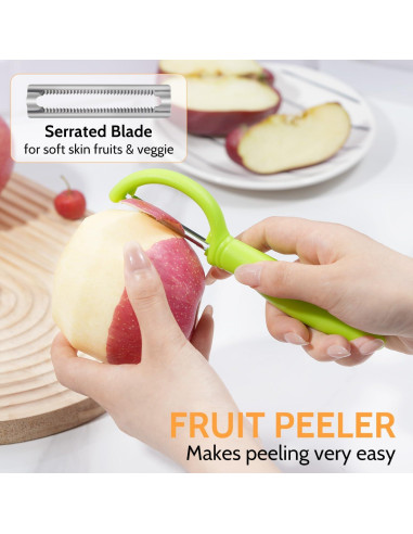 Juego de Peladores de Verduras Sopito - 5 Piezas Acero Inoxidable