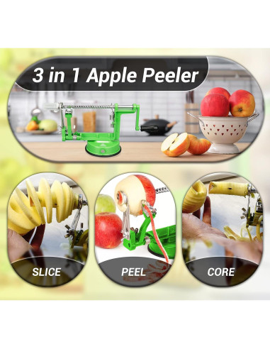 Peladora de Manzanas ARSUK 3 en 1 Manual con Cuchilla Ajustable