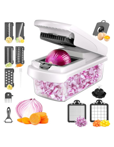 Picador de Verduras JAYVAR 15-en-1 Acero Inoxidable Blanco