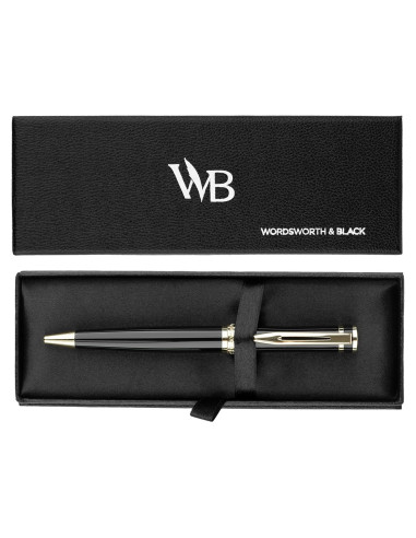 Bolígrafos de lujo Wordsworth y Black - Laca negra y oro 24K