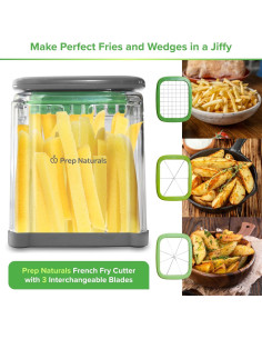 Cortador de Papas Fritas Prep Naturals - 3 Cuchillas Intercambiables 2