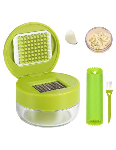 Juego de Prensadores de Ajo Ptwola Acero Inoxidable Verde