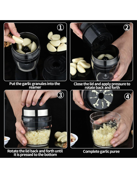 Prensa de Ajo QICI, Molinillo Giratorio Fácil Limpieza 230g Prensa de Ajo QICI, Molinillo Giratorio Fácil Limpieza 230g