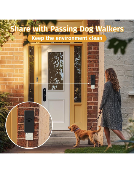 Dispensador de bolsas para excrementos de perro Qeerable, negro, 60 bolsas Dispensador de bolsas para excrementos de perro Qeerable, negro, 60 bolsas