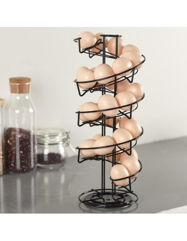 Soporte para Huevos Espiral de Metal Toplife Negro 40.9 cm