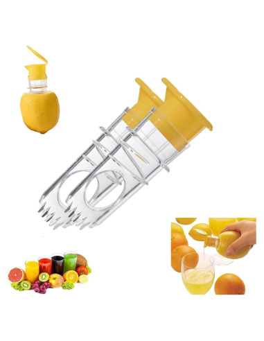 Exprimidor de Limón Manual Fangool 120g Portátil Amarillo 2 Pcs