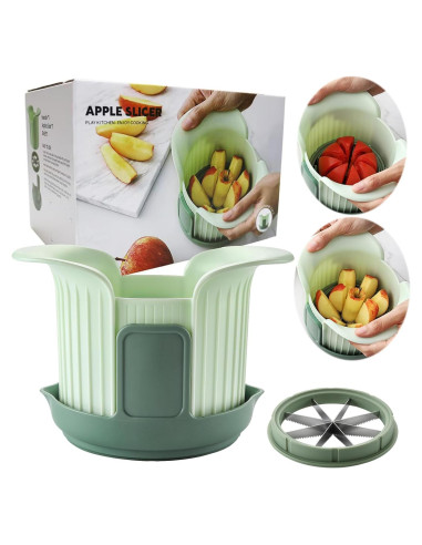 Cortador de Manzanas MULIRE 8 Rebanadas Acero Inoxidable Verde