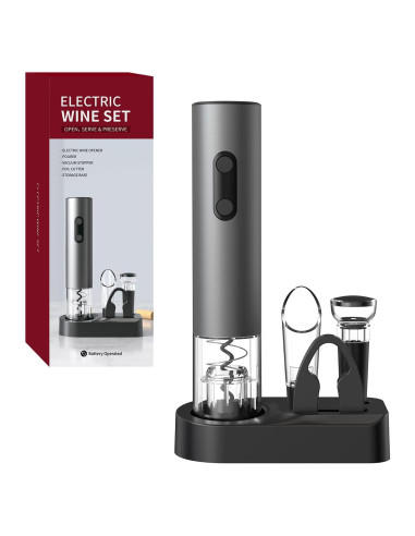 Sacacorchos Eléctrico Aisining 4 en 1 con Accesorios de Vino