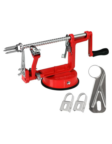 Pelador de Manzanas 3 en 1 Pautou Acero Inoxidable Rojo