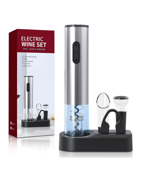 Abrebotellas de Vino Eléctrico Liuzouwin 5 en 1 Plata Abrebotellas de Vino Eléctrico Liuzouwin 5 en 1 Plata