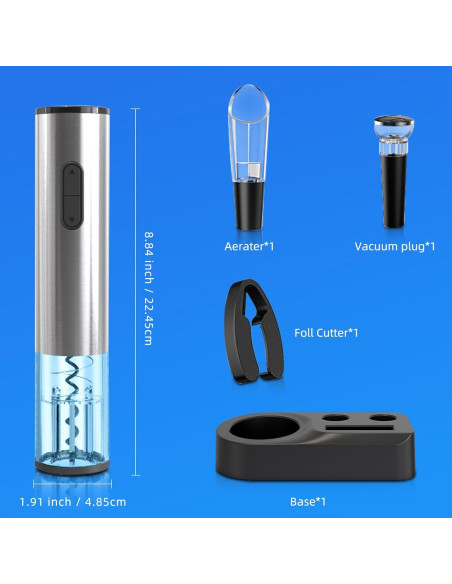 Abrebotellas de Vino Eléctrico Liuzouwin 5 en 1 Plata Abrebotellas de Vino Eléctrico Liuzouwin 5 en 1 Plata