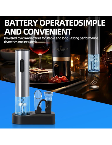 Abrebotellas de Vino Eléctrico Liuzouwin 5 en 1 Plata