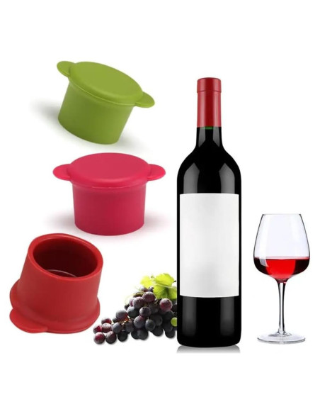 Tapas de Botellas de Vino Vitrix Kitchenware - Set de 4 Silicona Tapas de Botellas de Vino Vitrix Kitchenware - Set de 4 Silicona